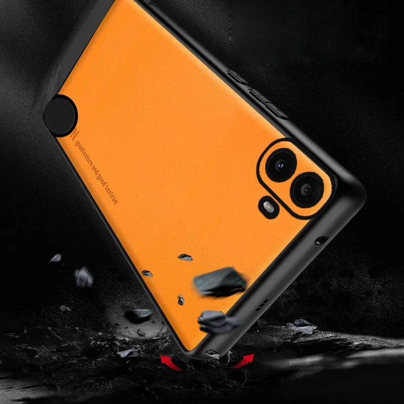 Capa de proteção à prova de choque de couro liso, moldura de silicone macio, tampa traseira para tudo, CMF Phone 1 CMFPhone 1 Telefone1 CMFPhone1