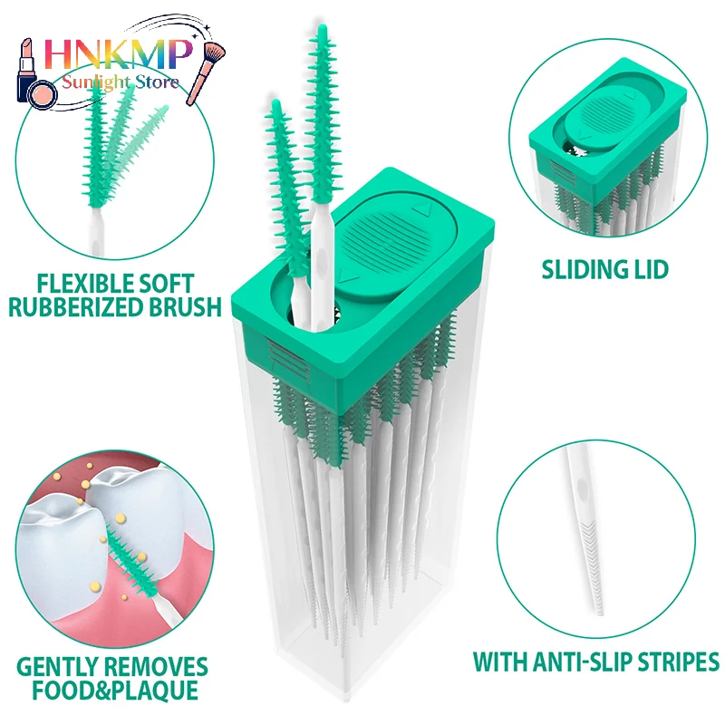 Soft Silicone Interdental Brushes 100Pcs Disposable Teeth Cleaning Sticks, Portable Oral Cleaning Tool For Daily Dental Care