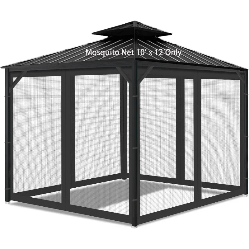 

Gazebo Universal Replacement Mosquito Netting, 10' x 12' Outdoor Mesh Netting Screen 4-Panel Sidewall with Zipper