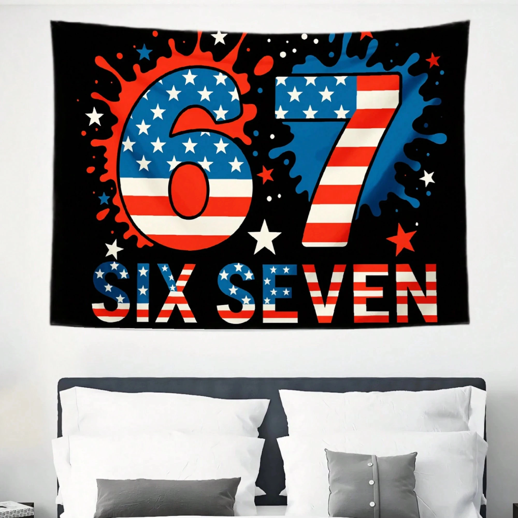 Funny Six Seven Ice Cream 67 Style Tapestry Anime Design Bedroom Wall Hanging Fabric Living Room Home Dorm Decor Art Decor
