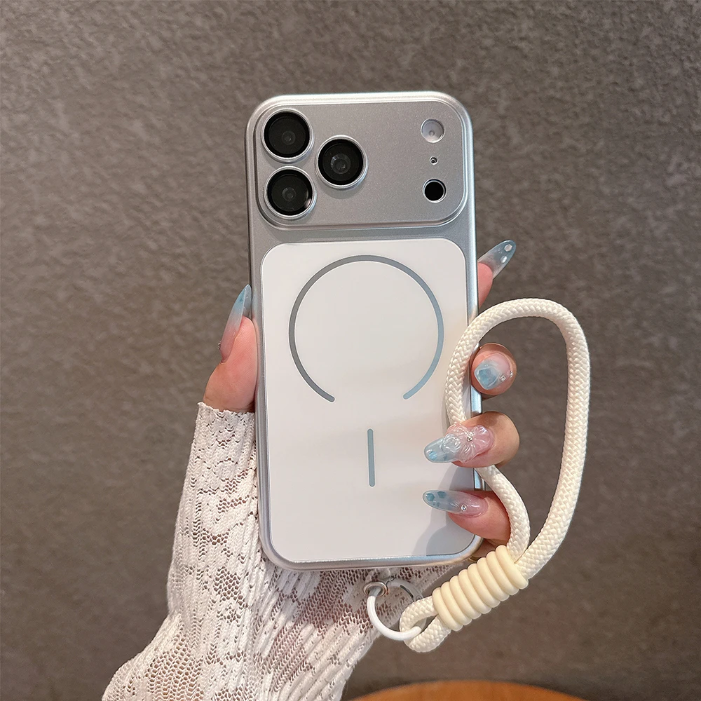Luxuriöse Beschichtung für Magsafe Magnetische Hülle für iPhone Air 18 17 16 15 14 13 12 11 Pro Max mit Linsenschutz, Stoßfester Abdeckung und Trageband – Detail 5