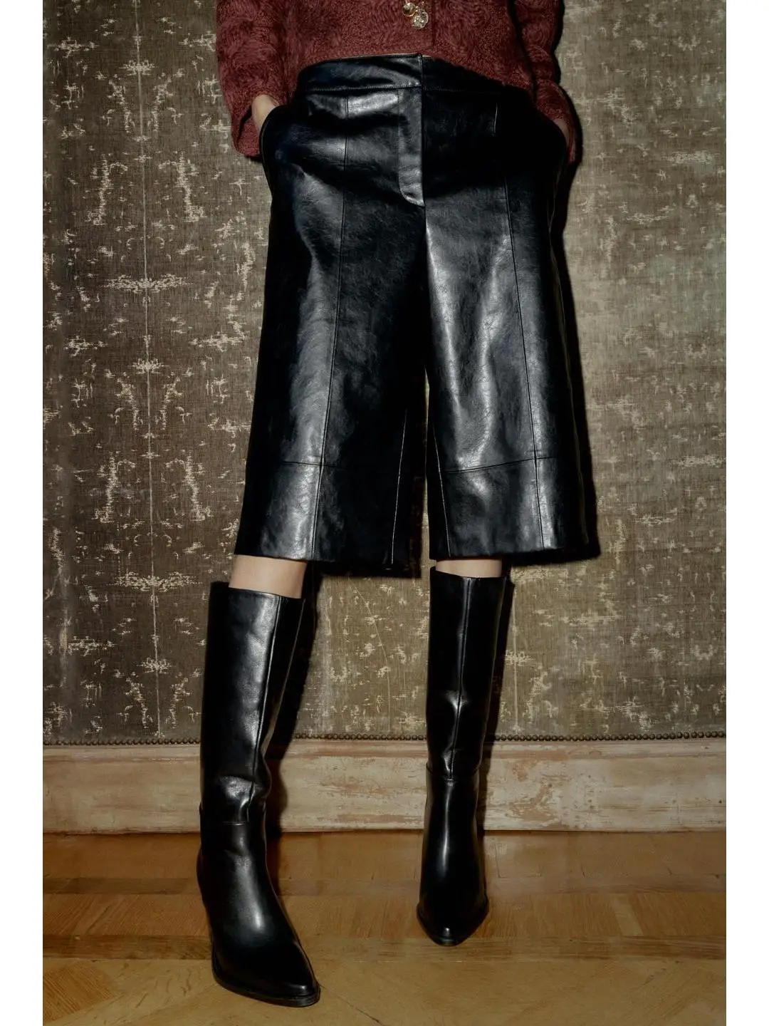 

Повседневные модные длинные кожаные брюки с высокой талией, осенне-зимние прямые брюки для женщин, удобные прямые брюки