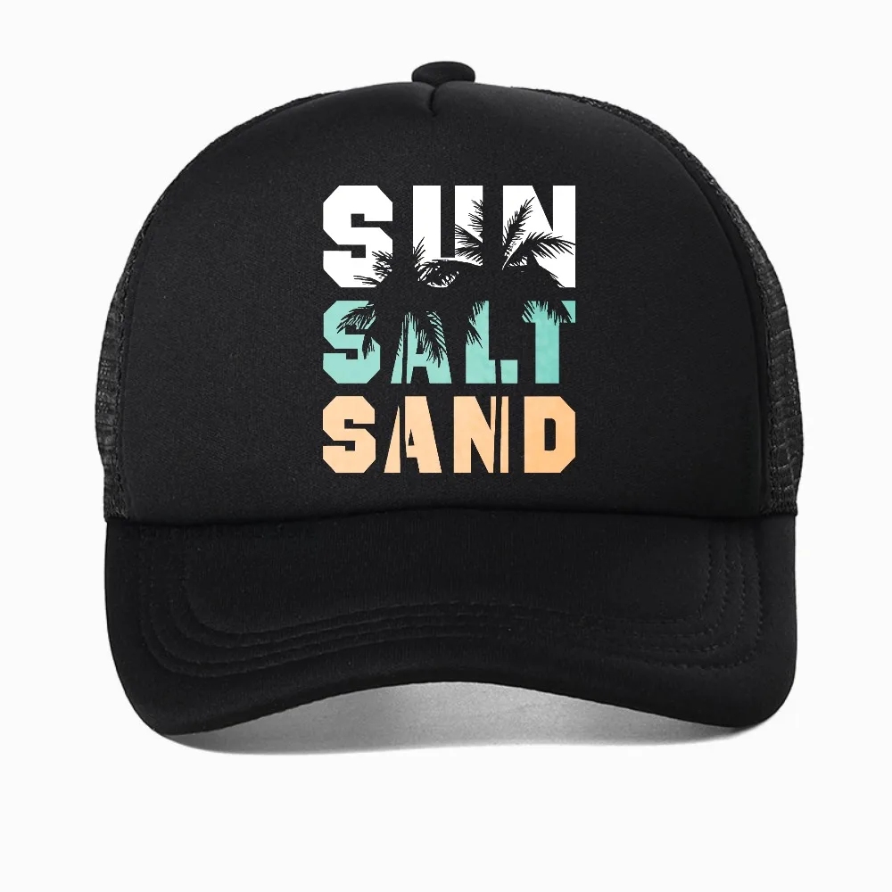 

SUN SALT SAND Letter Print baseball cap fashion Women's Summer Casual sport hat Breathable adjustable mesh trucker hat