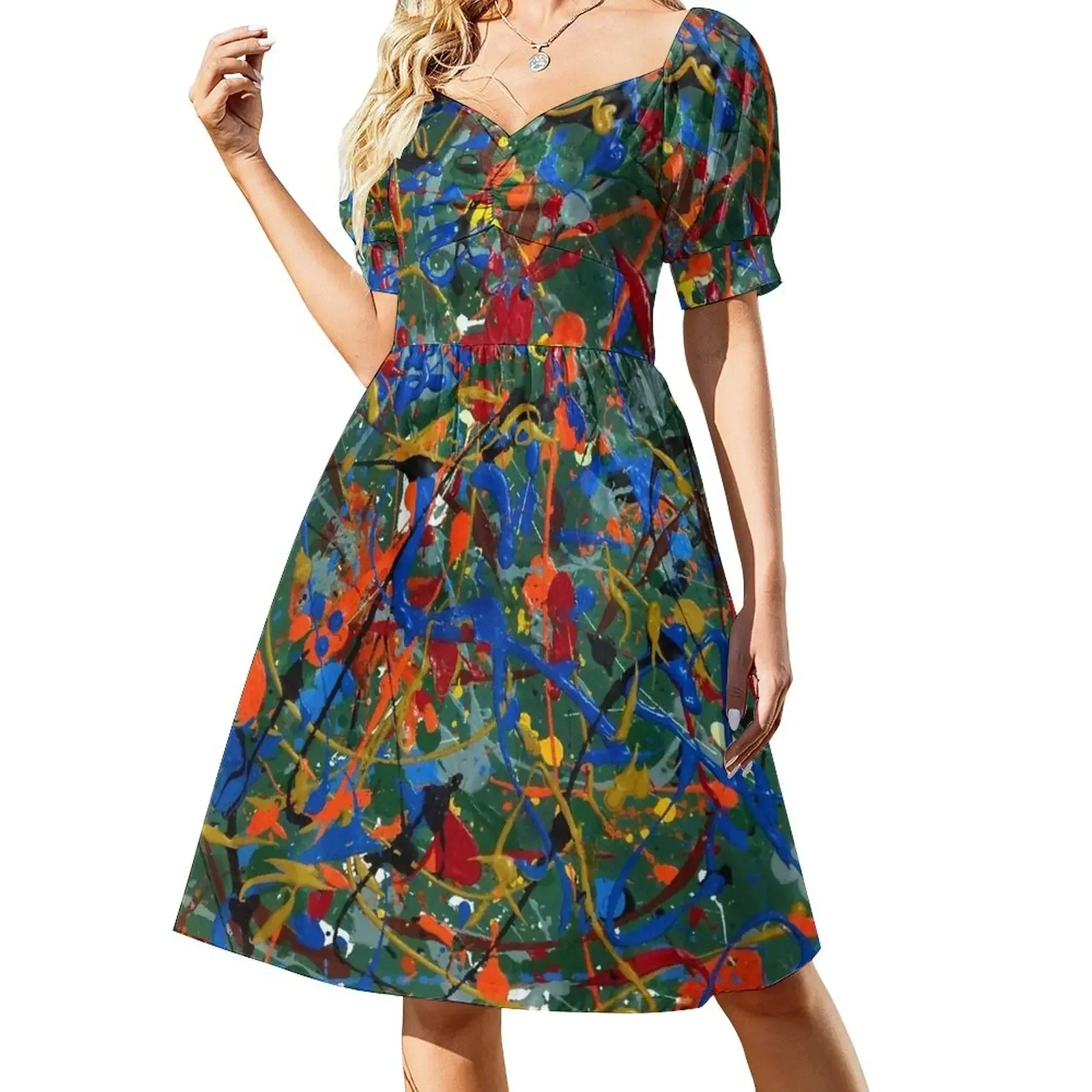 

Abstract #17 Short-Sleeved Dress Woman dresses party dresses woman women's evening dresses Dress