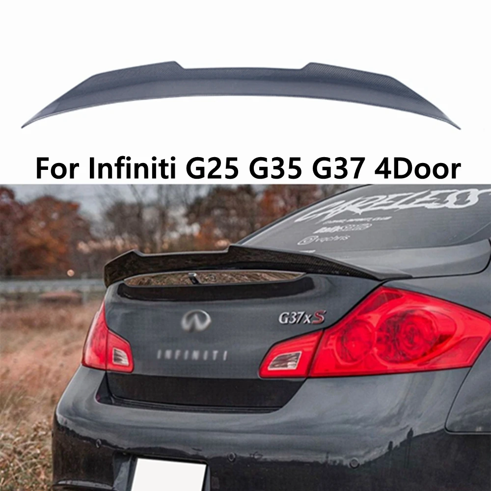 

For Infiniti G series G25 G35 G37 4Door Sedan PSM Style Carbon fiber Rear Spoiler Trunk wing 2007-2014 FRP Forged carbon