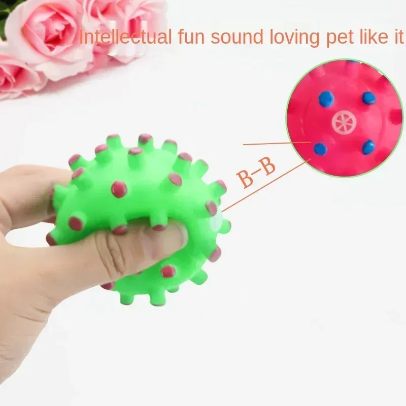 Round Dog Ball Toy Durable Puppy Training Ball Decompression Display Mold Squeaky Interactive Training Pet Ball Toy