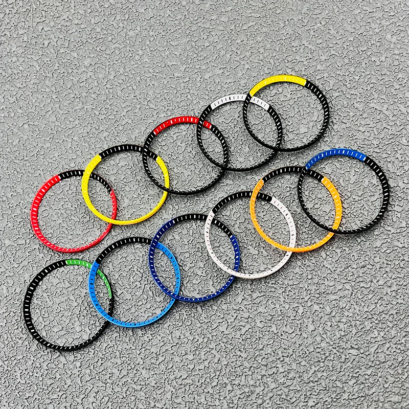 Mod 30.5*27.5mm Hard Plastic Two-tone Watch Chapter Ring Fits for SKX007 SKX009 SRPD NH35 Men Diving Case Replace Parts