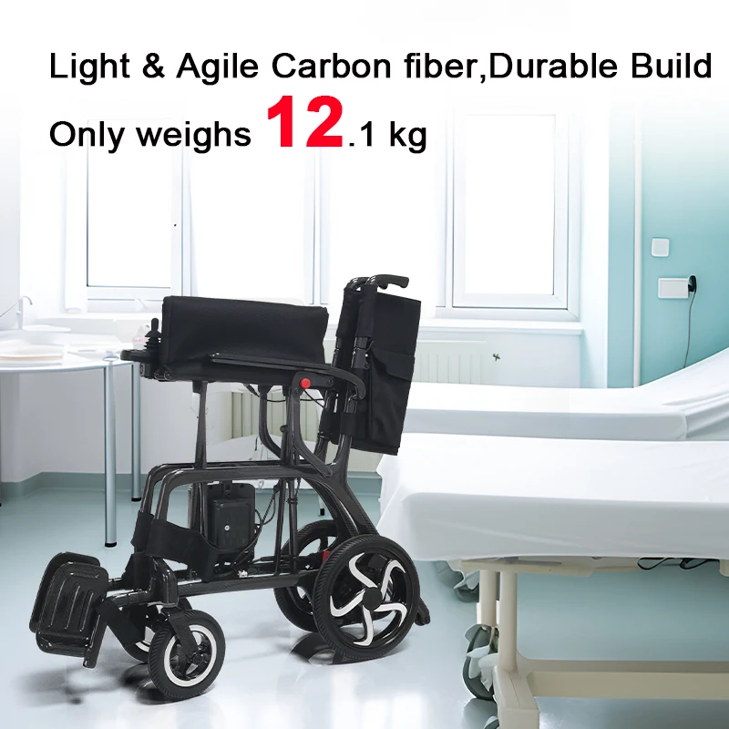 كرسي متحرك كهربائي مريح ومحمول ممتص للصدمات للفرامل الكهرومغناطيسية مناسب للمعاقين وكبار السن