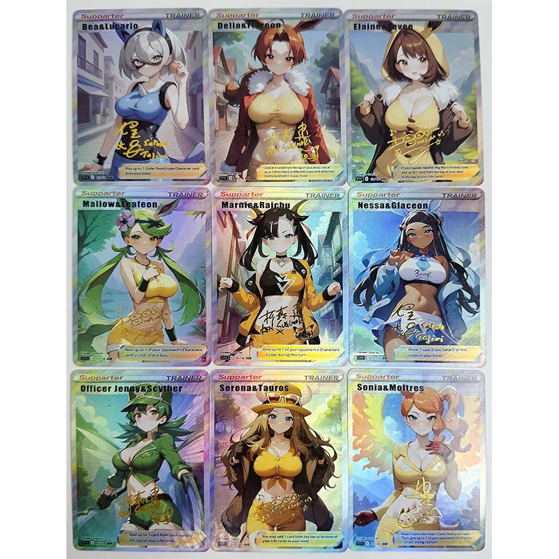 Pokemon Collectible Cards Boys Games Toys Table Games Birthday Gifts DIY Anime Rem Miku Nami Boa Sango Rin Premium Flash Card