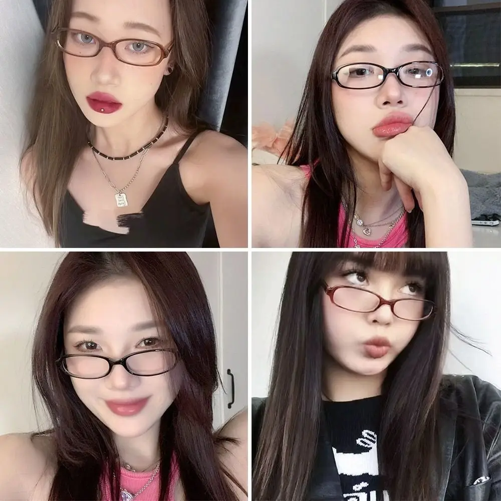 Gafas de protección ocular Vintage Y2K ultraligeras, gafas cuadradas antirradiación, montura, mujer