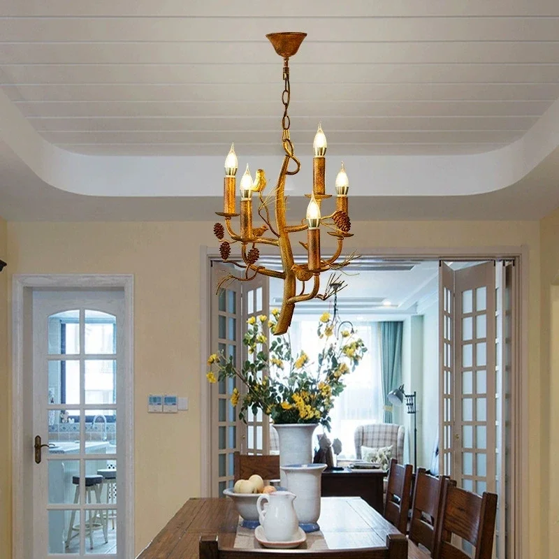 TYLA アメリカンレトロ鳥かごシャンデリアクリエイティブレストラン衣料品店リビングルームバーカフェホームステイペンダントライト