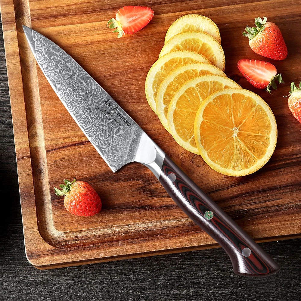 TURWHO 4.5-inch Paring Knife Japanese 67 Layer Damascus Steel Professional Kitchen Knives Sharp Utility Fruit Chef Cooking Tools