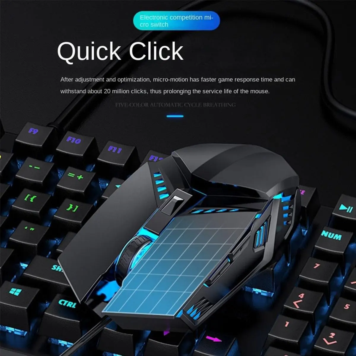 Wired Gaming Mouse 6 Keys USB Braided Rope 4 Speed for PC Laptop Hot Sale in Stock