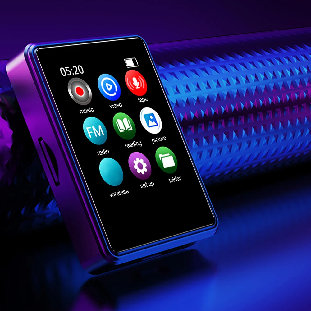 مشغلات موسيقى Walkman MP3/MP4 متوافقة مع مشغل بلوتوث بشاشة لمس كاملة مدمجة في مكبر الصوت 1.77 بوصة للاستخدام اليومي للطلاب #3