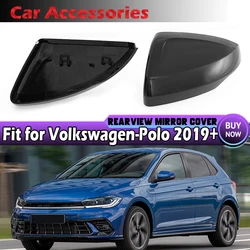 Fit For VW Polo MK6 2019 2020 2021 2022-23 Side Gloss Black Door Wing Mirror Cover Cap Case 2G0 857 537