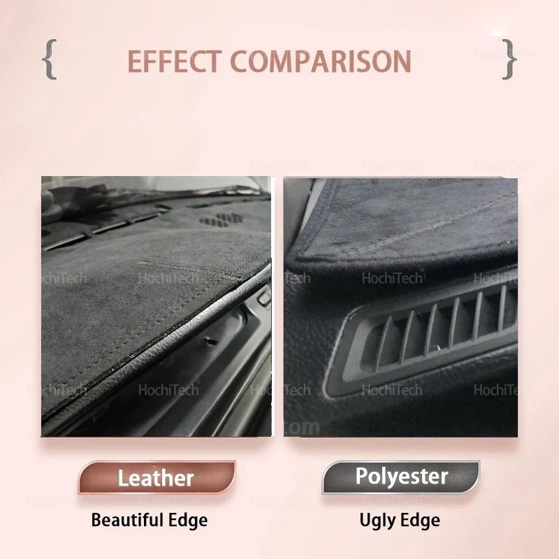 اكسسوارات السيارات ظلال الشمس ل MG كل جديد HS 2024 ~ 2025 جلد الغزال داشمات غطاء لوحة القيادة وسادة حماية الأسود داش حصيرة #3