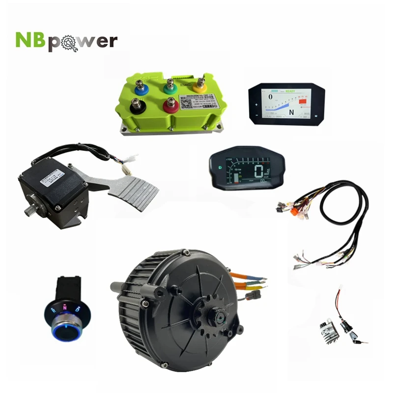 

QSMOTOR 165 35H 5000 Вт комплект двигателя PMSM среднего привода для электрического мопеда, велосипеда для бездорожья с контроллером Fardriver ND72680, педаль