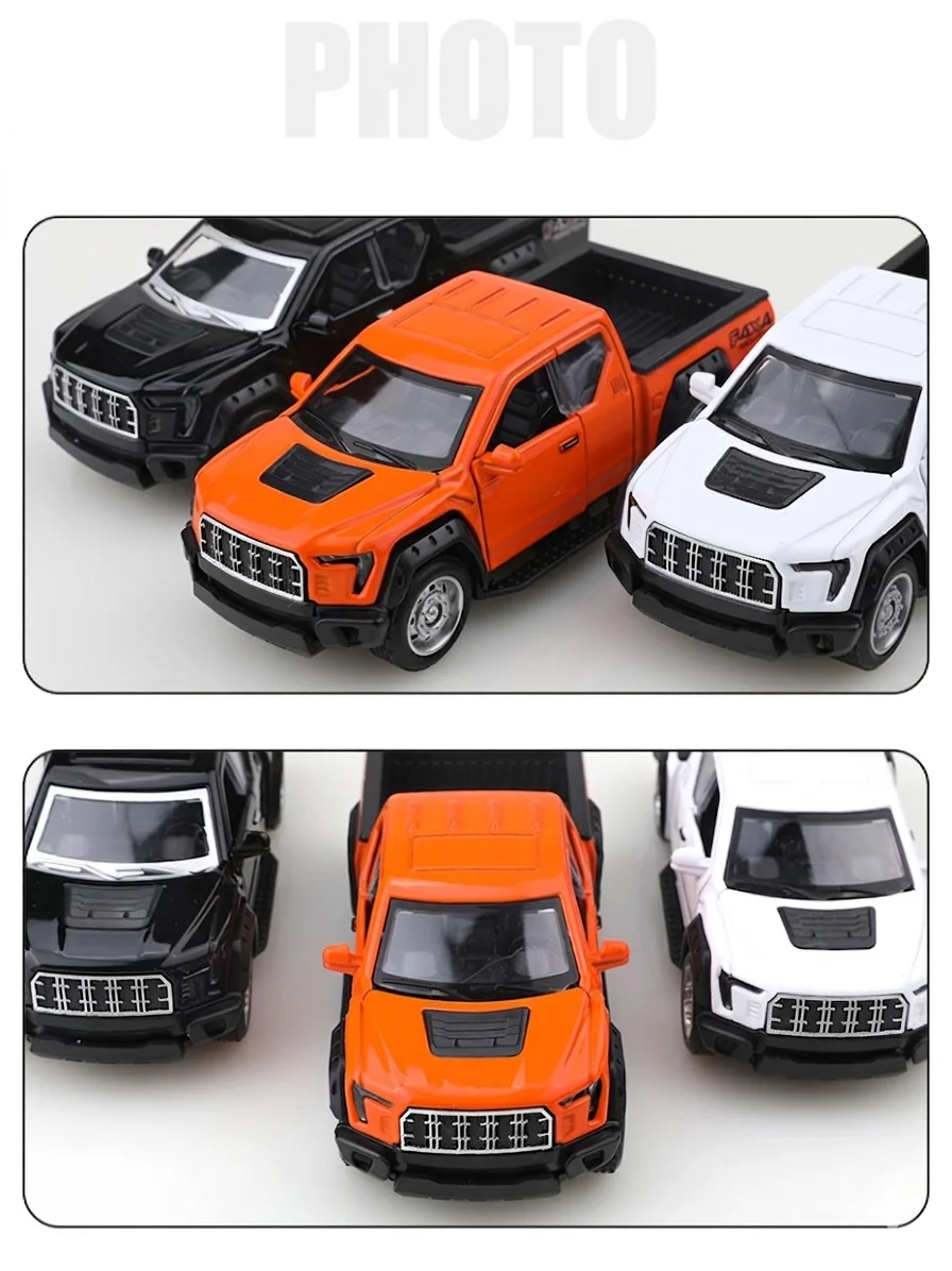 (Corrugated Box) 1/36 scale replica of the FI50 off-road pickup truck style, die-cast metal, boy's toy, pullback function.