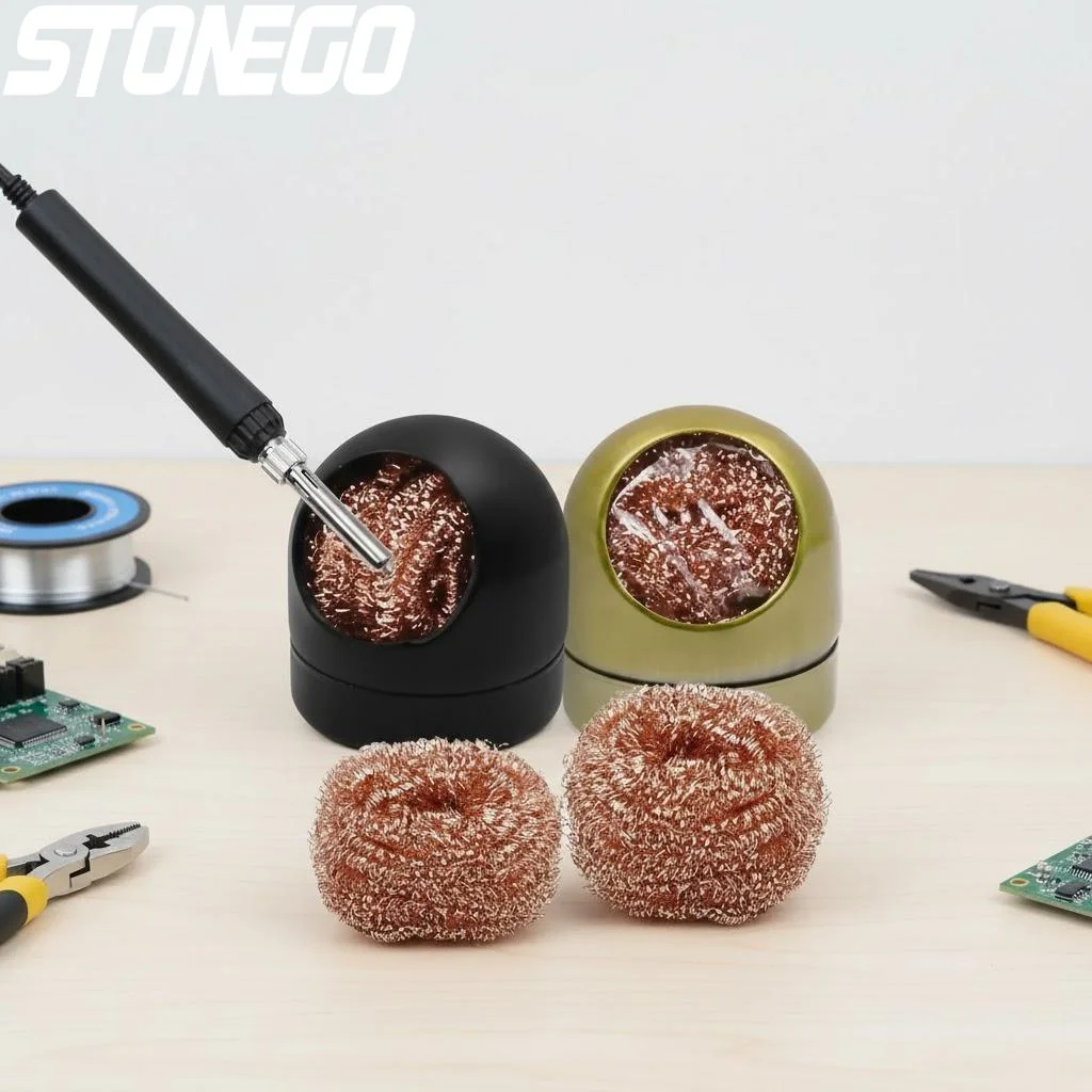 

Iron Mesh Filter Cleaning Nozzle Copper Wire Cleaner Metal Slag Box Cleaning Ball for Soldering Tools and Equipment