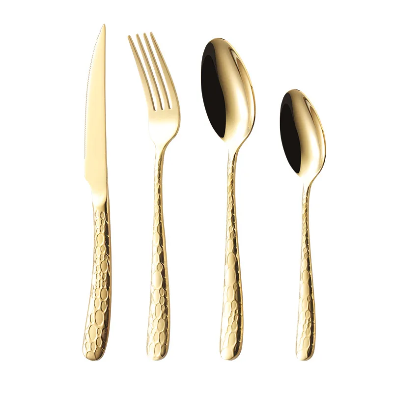 New Europe Silver Gold Fashion Cutlery Set Stainless Steel Creativity Gift Honeycomb Flatware 410 Drop Shipping