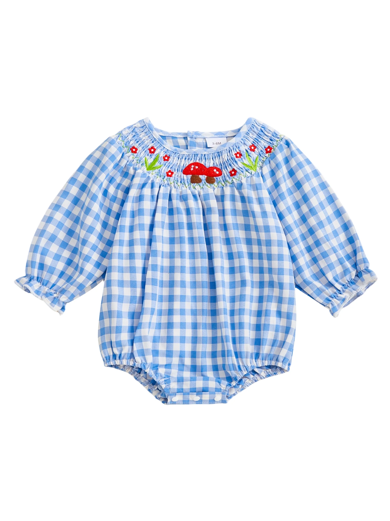 Toddler Boy Plaid Overall Pumpkin Patch Embroidered Smocked Short Sleeve Jumpsuit Adorable Autumn Outfit for Kids