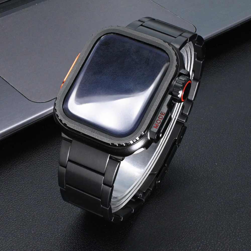 الرجال التيتانيوم ربط سوار لساعة أبل 49 مللي متر 46 مللي متر 45 مللي متر 44 مللي متر الفاخرة التيتانيوم الفرقة ل Iwatch الترا 1/2 سلسلة 10 9 8 7 6 5 SE