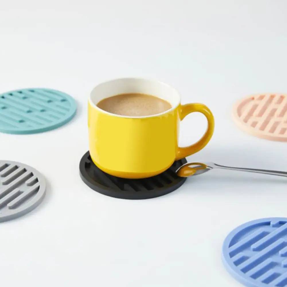 Round Placemat Table Mat para Cozinha e Jantar, Útil Caneca Pad, Sem Odor, Acessórios de Cozinha