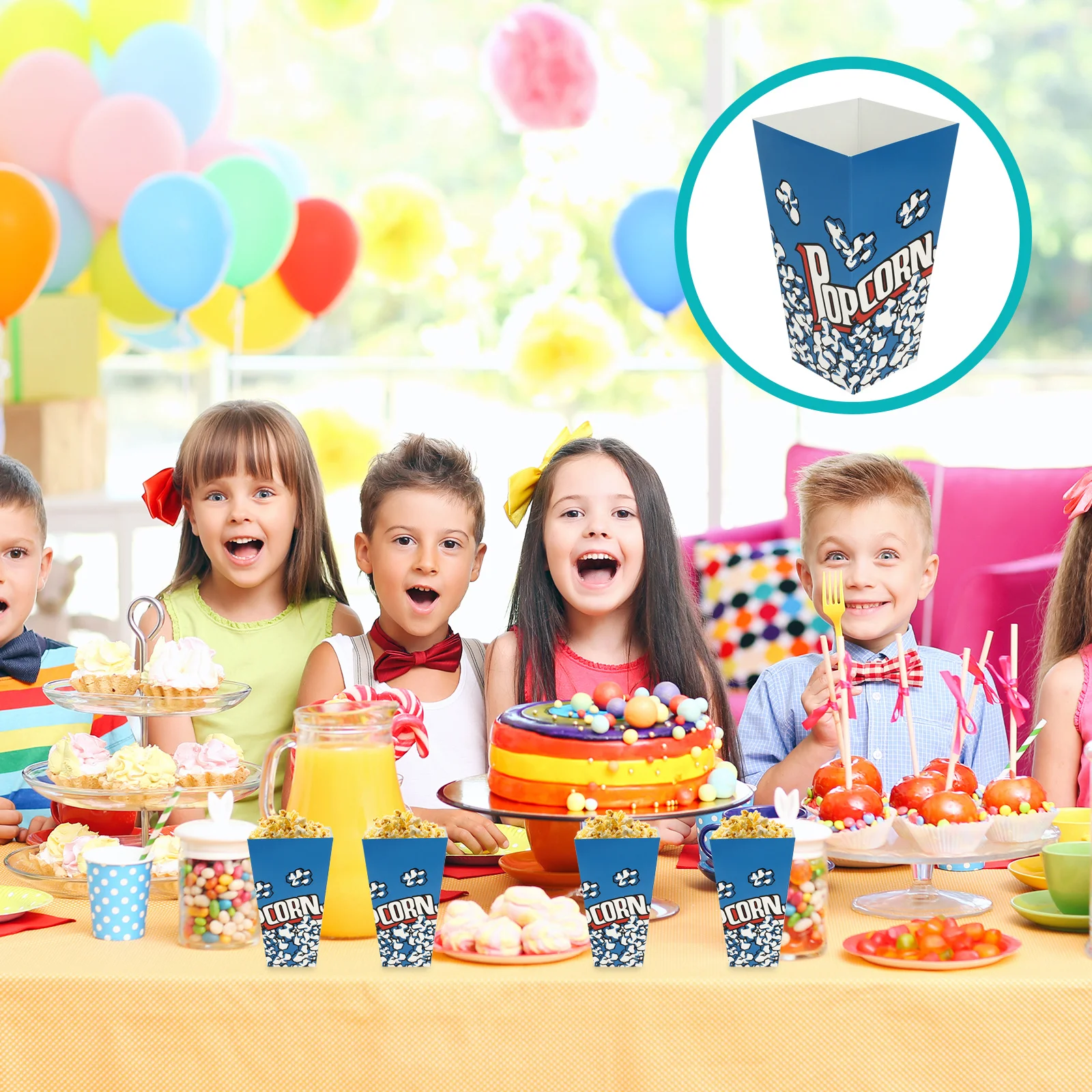 

100 шт., коробки для попкорна, бумажные держатели для попкорна для вечеринки, кино, ночного фестиваля, контейнер для закусок, конфет, кухонные принадлежности для бара, ванны