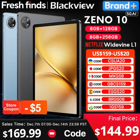 【세계 최초 공개】블랙뷰 제노 10 5G AI 태블릿 11인치 FHD+ 90Hz 디스플레이 와이드바인 L1 쿼드 스피커 8800mAh 안드로이드 15 패드 PC
