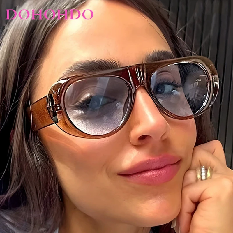 

Retro Pilot Large Frame Sunglasses Men Women Fashion Accessories Minimalist Design UV400 Outdoor Sports Sunglasses Female Shades