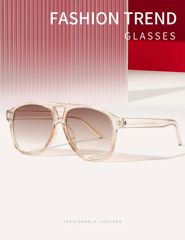 Luxus Marke Designer Großen Rahmen Pilot Sonnenbrille Frauen Für Männer Trend Sonnenbrille Vintage Punk Shades Beliebte Brillen UV400 – Detail 1