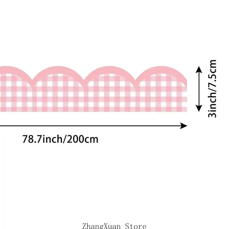 Selbstklebende Bulletin Trim Gingham Design Wandspiegel dekorative Aufkleber Aufkleber Rolle 3XUF – Detail 6