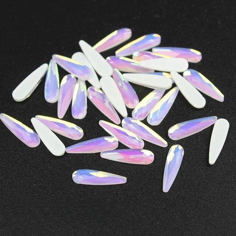 3*10mm 30Colors Droplet shape Boutique Flat bottom nail art rhinestones Glass crystal 3D nail decoration wholesale 100/500pcs