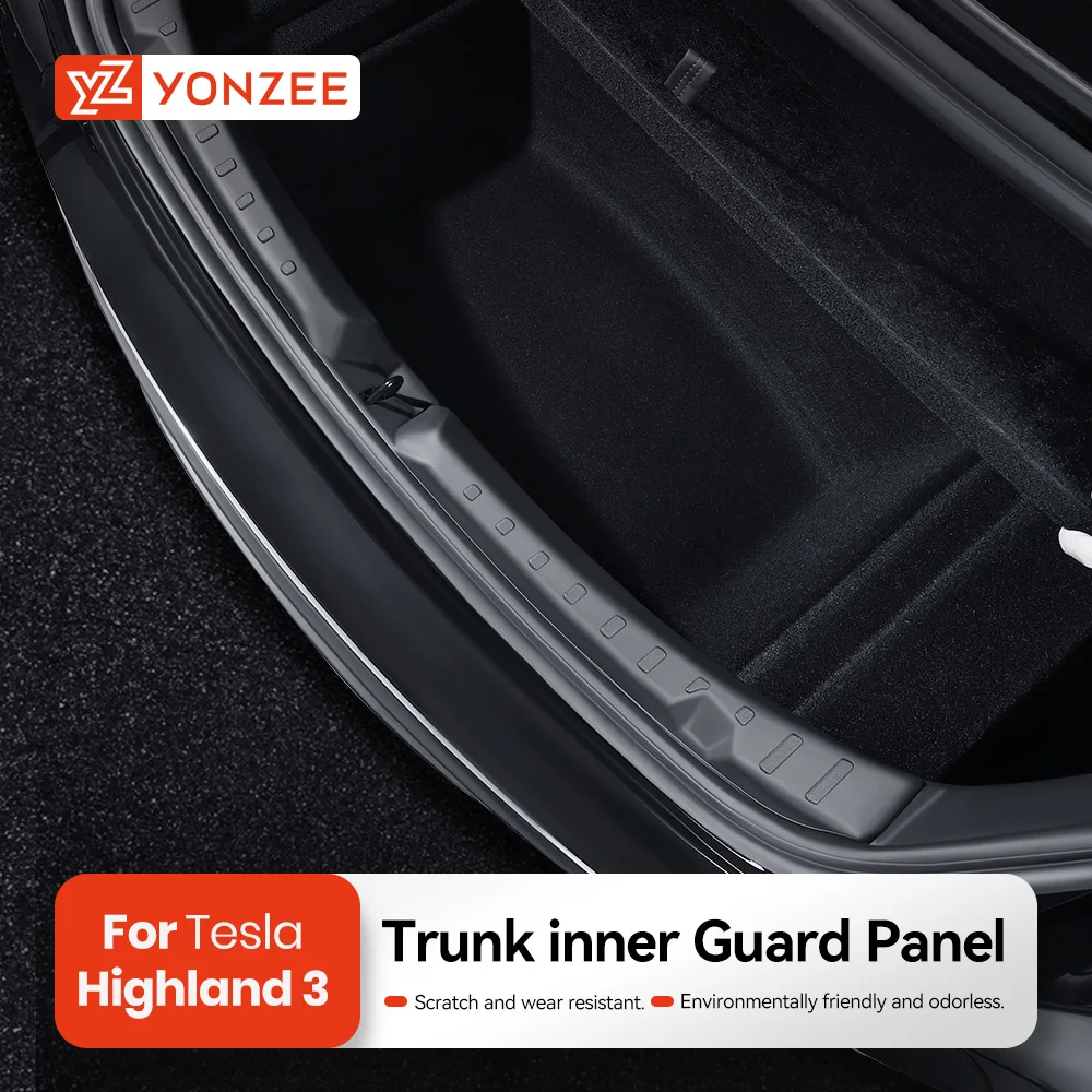 

Trunk Protector Guard For Tesla Model 3 Highland 2024 Anti-Scratch TPE Mat Rear Cargo Threshold Sill Cover Bumper