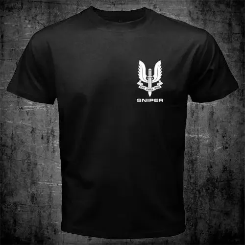 High Quality SAS Special Air Service T Shirt Men Two Sides British Army Special Forces Sniper Gift Casual Tee Shirt USA Size