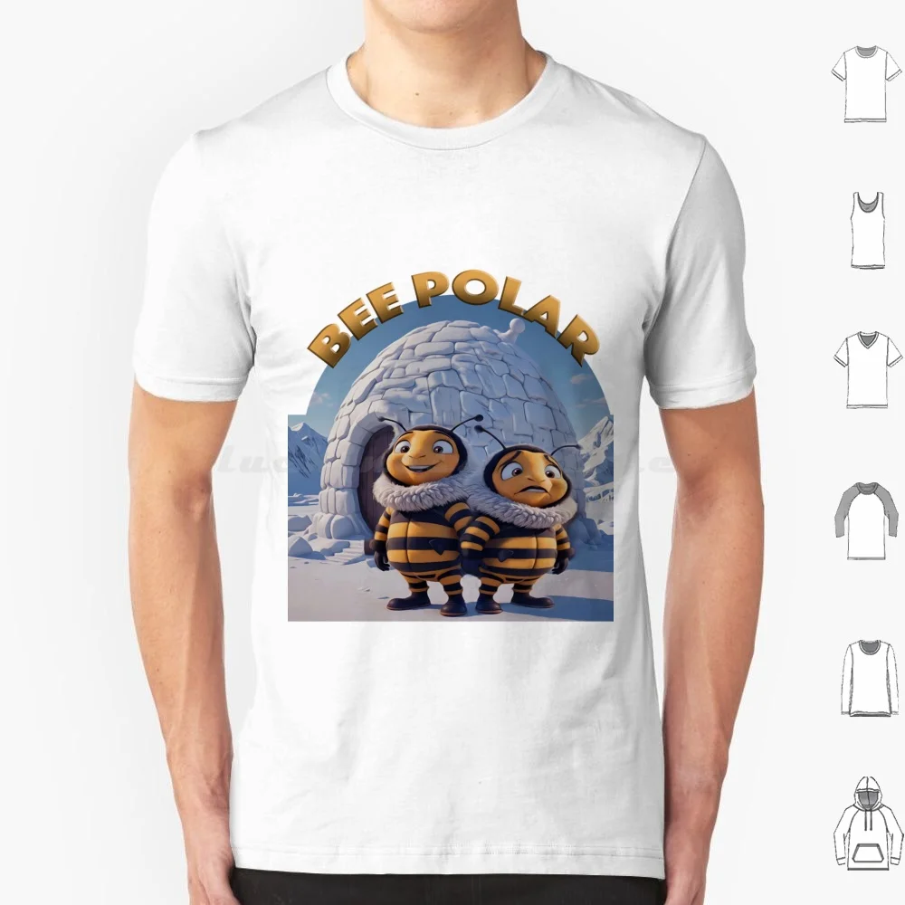 Polar Bee T Shirt Cotton Men Women DIY Print Bees Polar Bipolar North Pole Animals Insects