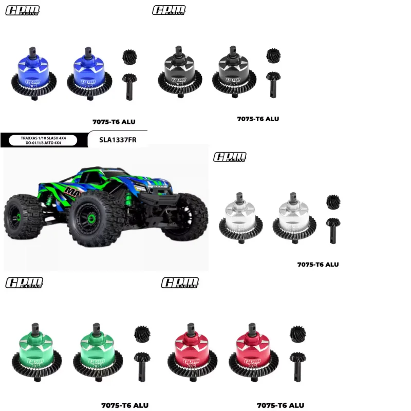 

Gpm 1/10 Slash 4x4 Xo-01 Jato Средняя углеродистая сталь + алюминий 7075 Передний и задний дифференциал