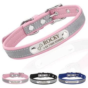 Personalized Engraved PU Leather Dog Collar 1