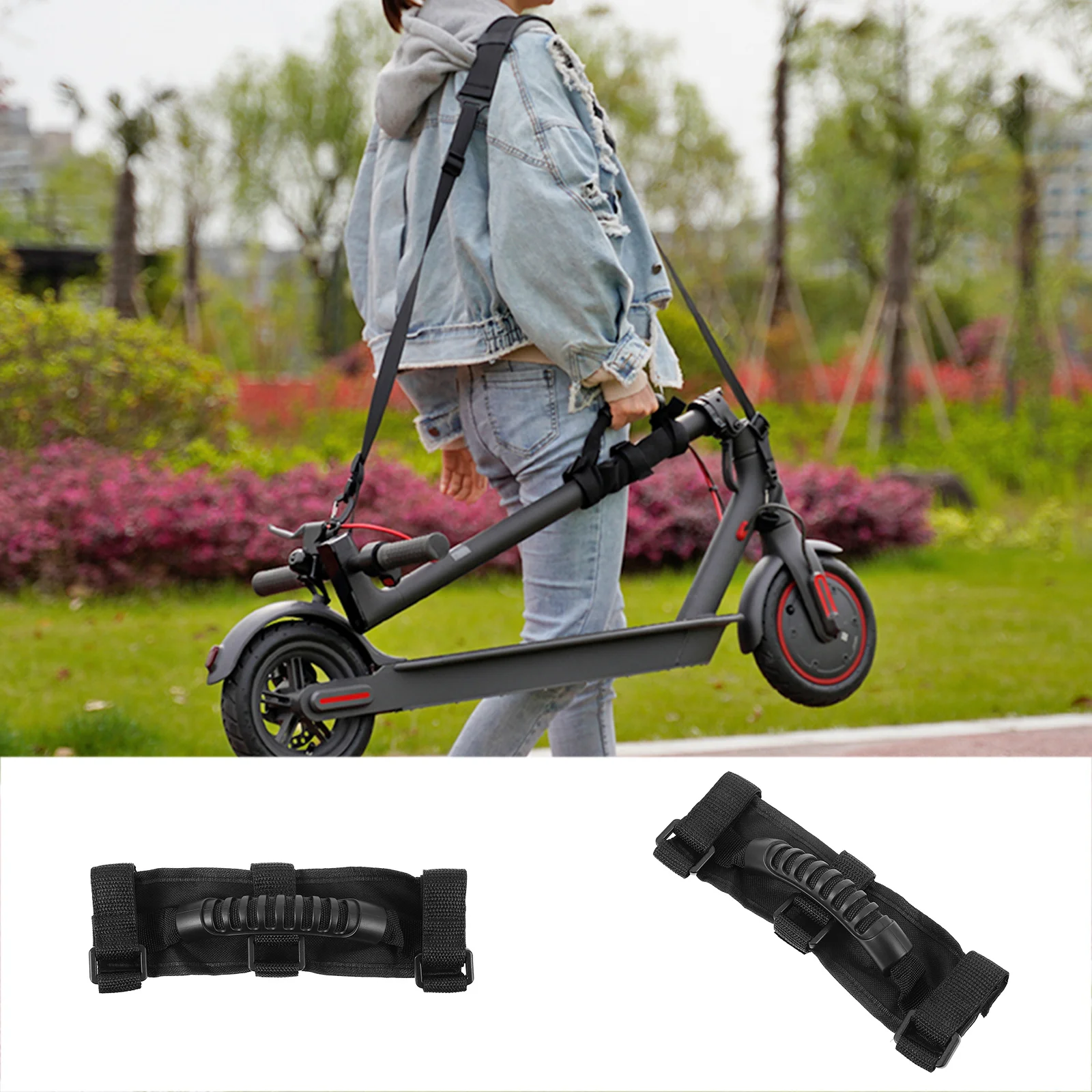 Electric Scooter Carrying Handle High-Density Nylon Portable Foldable Lightweight Universal Fit For Small Hands Scooter
