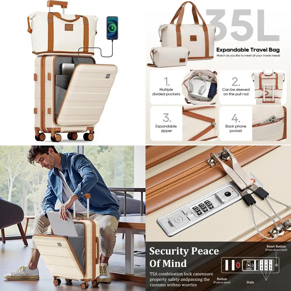 

Airline Approved 20 Inch Hard Shell Carry-On Luggage with TSA Lock, Spinner Wheels and Charcoal Exterior for Travel