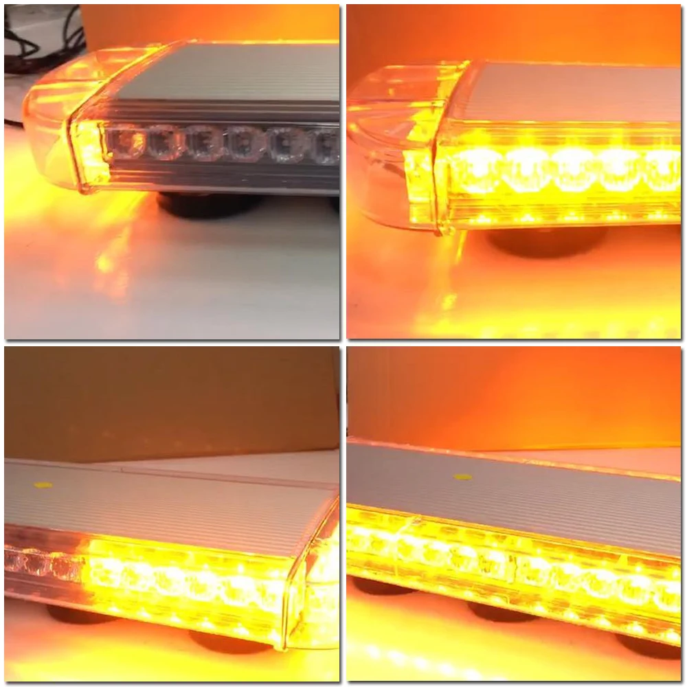 

SXMA LED6438 Warning Lights Roof Top Strobe Light Emergency Safety Flashing Beacon Lamp 21"x9" with Magnetic Base for Car Truck