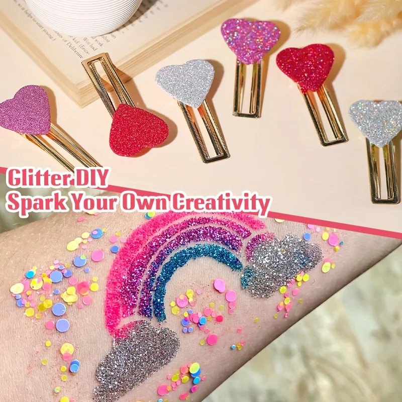 Set de 7 Tatuajes Temporales con Purpurina, Duraderos, Aptos para Cara, Cuerpo, Brazo, Cuello, Maquillaje Artístico, Bai