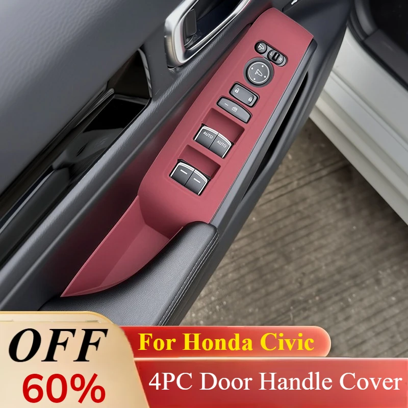 For Honda Civic 2022-2025: 4PC Door Handle Cover - Silicone Protective Pad, Anti-Dirty & Scratch Proof