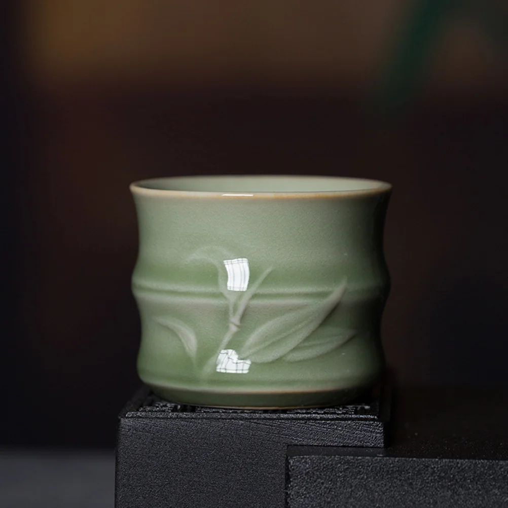 

4Pcs Cup Ceramic Lightweight Design Smooth Safe Non-Toxic Easy Clean Round Edge Home Decorative Use Teaware Set