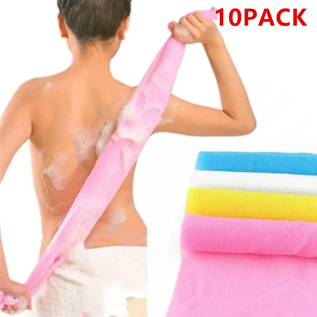 

10 Pack Exfoliating Washcloth Exfoliating Body Scrubber Back Scrubber for Shower Japanese Washcloth Bath Wash Cloth