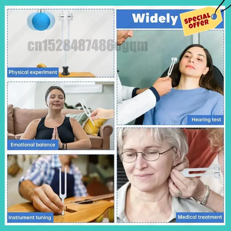 -ABJZ شوكة ضبط لمجموعة الشفاء (128 هرتز، 256 هرتز، 512 هرتز)، شوكة ضبط مع مطرقة منعكسة، لليوجا، العلاج الصوتي #1