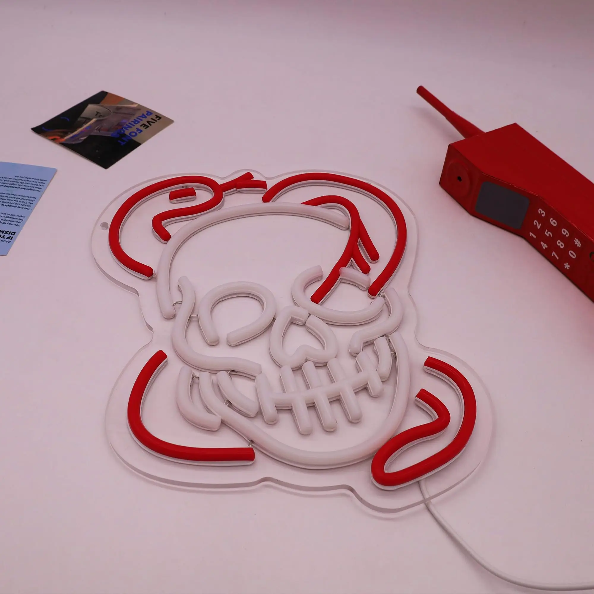 Halloween Skull and Snake Neon Sign Dimmable LED Light Wall Decor for Game Room Men's Study Room Party Gift for Kids