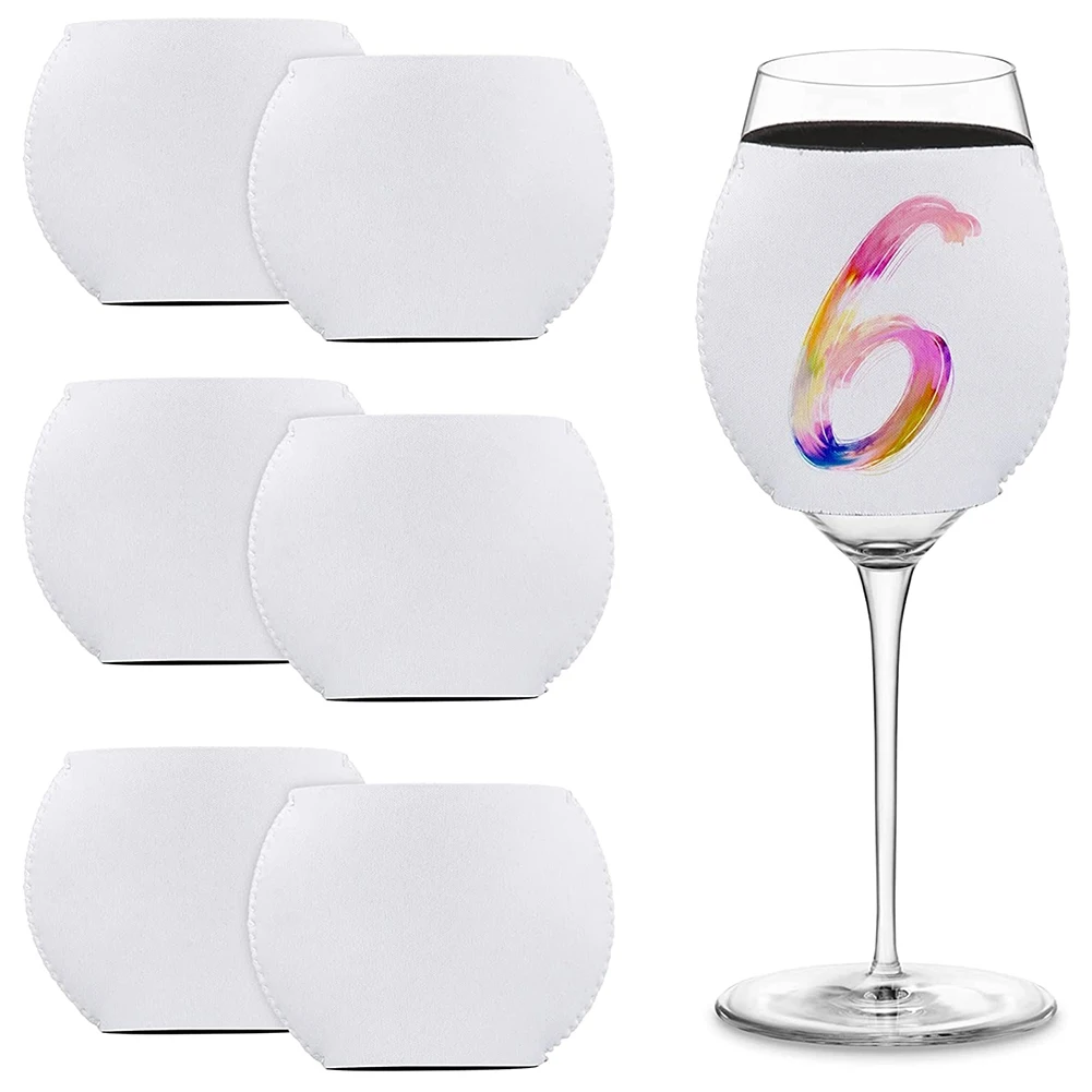 B62B-Sublimation Blanks Wine Glass Sleeve Neoprene Wine Glass Insulator Cover For Glass Sublimation Ornaments Supplies