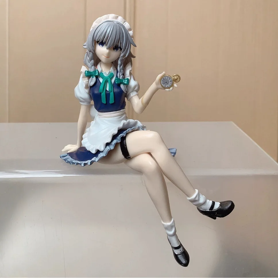 

Touhou Project Izayoi Sakuya Figure, Sitting Cup Noodle Press Style Anime Girl Model, Car Ornament Decoration