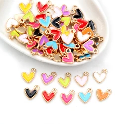 30-50Pcs 9x10mm/15x13mm Small Alloy Heart Charms Cute Love Pendants For DIY Bracelet Necklaces Jewelry Making Accessories